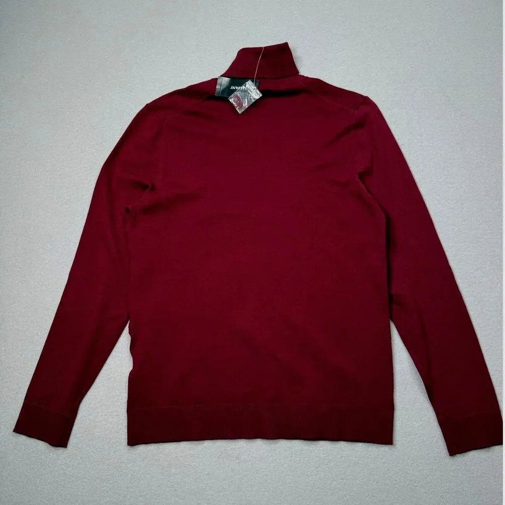 Alfani Men's Turtleneck Sweater, Maroon Banner Medium $60